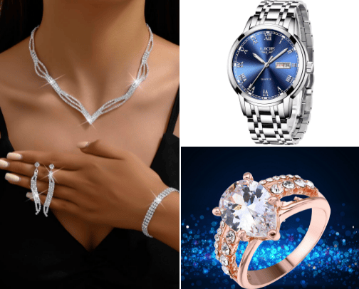Women's & Men's Jewelery cover photo collage