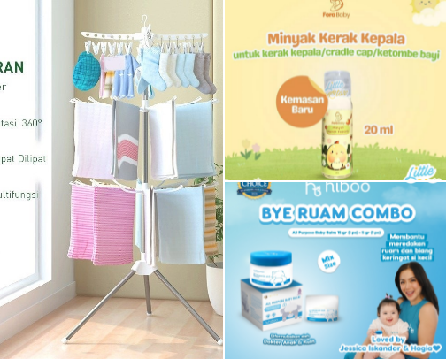 Rekomendasi Jemuran Bayi Menara 3 tingkat cover photo collage