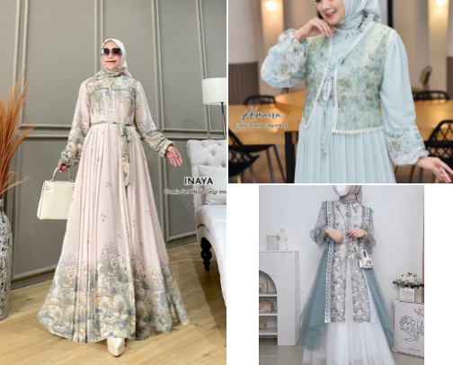 gamis syar'i edisi idul fitri cover photo collage