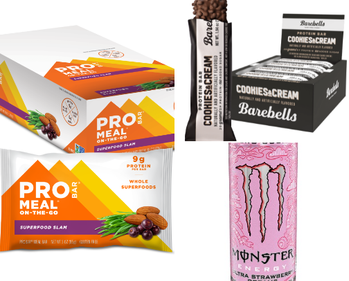 Snack bars & Energy drinks cover photo collage