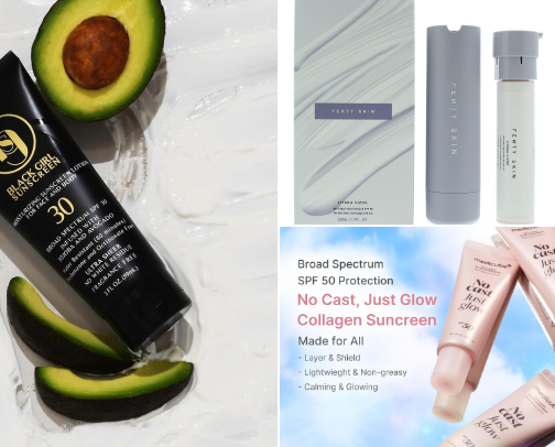 Top Sunscreens with no cast cover photo collage
