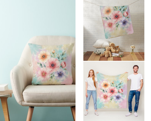 Time to Bloom Tie Dye Floral Decor cover photo collage