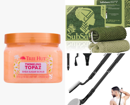 Body scrubs cover photo collage
