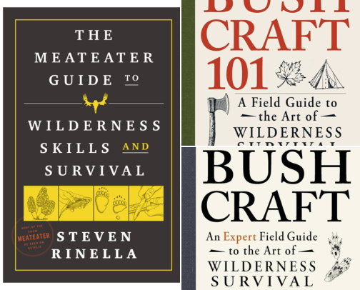 The MeatEater Guide to Wilderness Skills and Survival companion reading cover photo collage