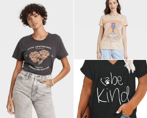 Round top fashion & tees cover photo collage