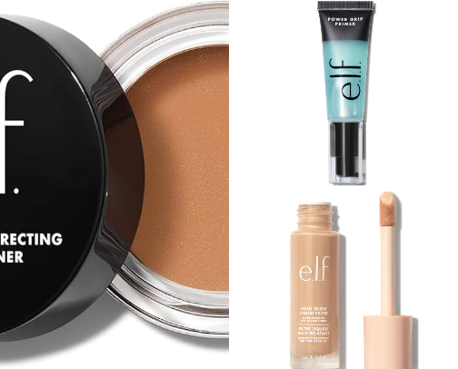 Full Face of e.l.f. make up for Glass Skin | No Caking , glow under $13 cover photo collage