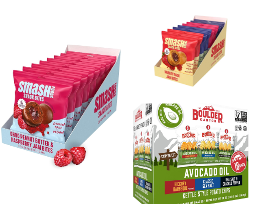 "Crunchy" snacks cover photo collage