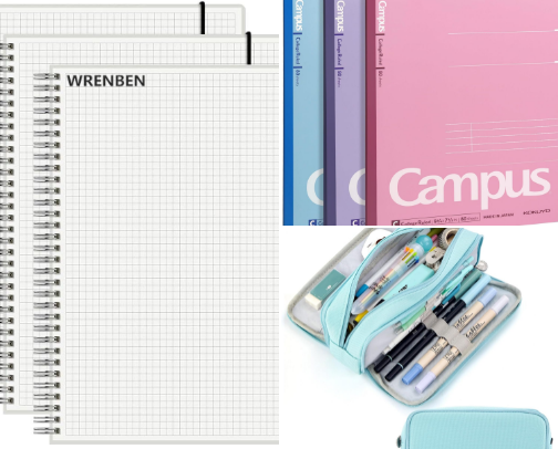 Pastel College Stationery 🎧🫧 cover photo collage