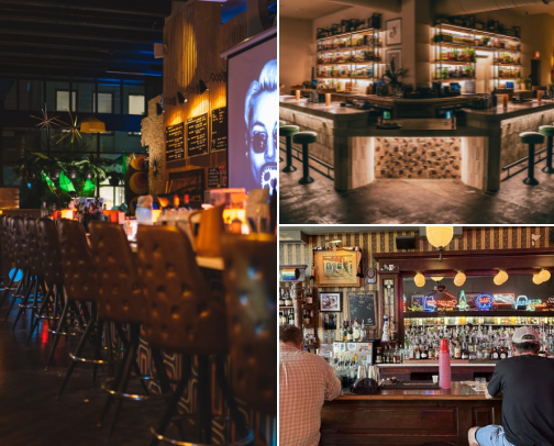My go-to bars in Birmingham, Alabama - for date night or a casual hang cover photo collage