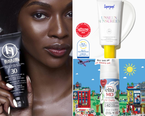 Best Sunscreens that DON’T Leave a White Cast cover photo collage