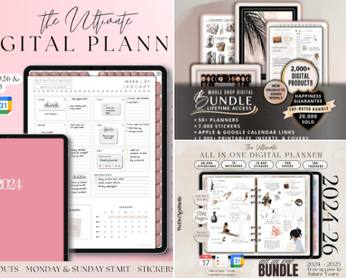 Digital Planner for save your time and organise your task cover photo collage
