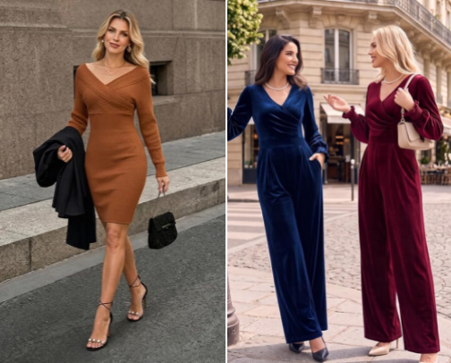 Chic November Holiday Party Outfits & Festive Fall Fashion cover photo collage