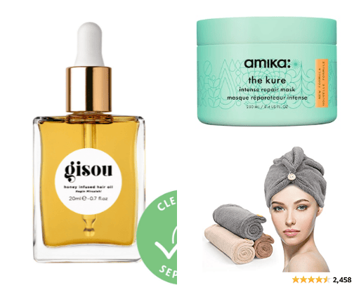 Haircare for dry and damaged hair cover photo collage