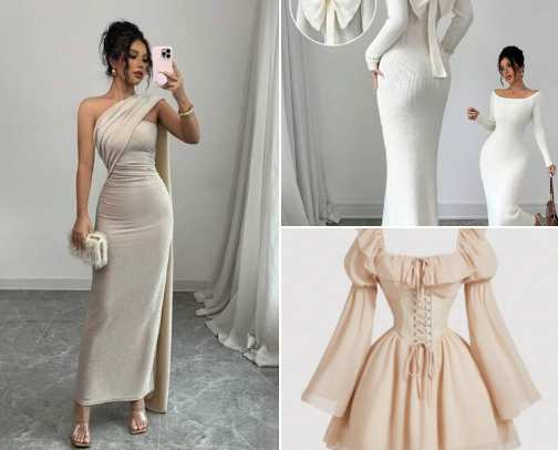 Elegant beauty dress cover photo collage