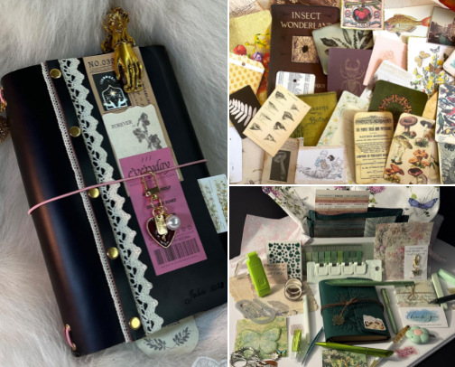 my junk journal, commonplace book, & planner essentials for 2026-2027! cover photo collage