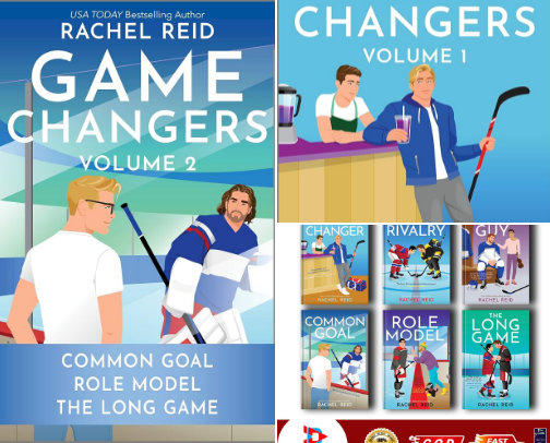 Save & Read - Game Changers Volume 2 companion reads for hockey romance fans cover photo collage