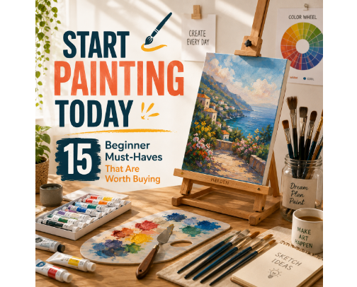 15 Essential Painting Supplies Every Beginner Artist Needs in Their Starter Kit cover photo collage