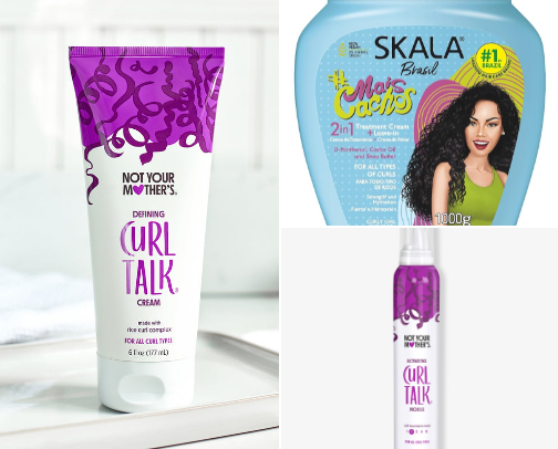 Curly hair products cover photo collage