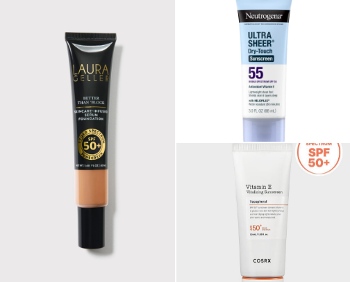 Sun protection for freckled skin. cover photo collage