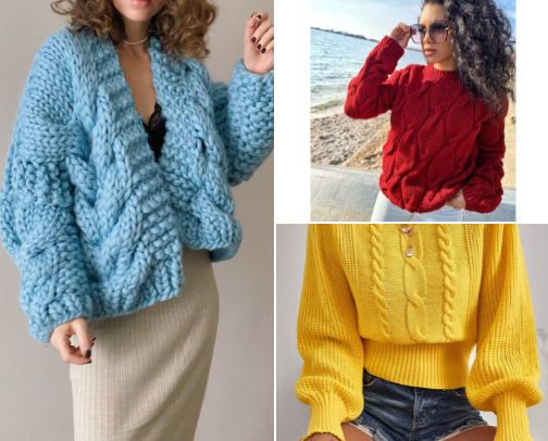 Chunky sweater cover photo collage