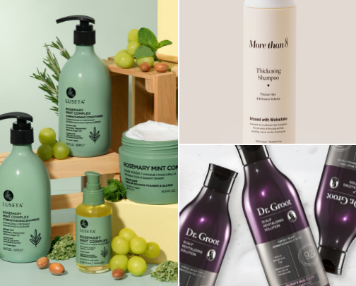 Hair care for oily scalp, thinning hair, dry ends cover photo collage