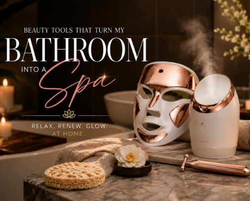 Beauty Tools That Turn My Bathroom Into a Spa cover photo collage