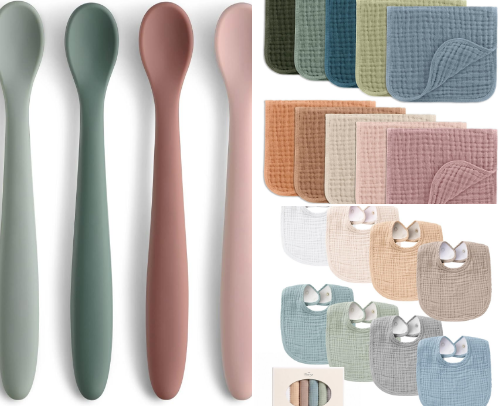 Baby Food Products Starting From Your Littles First Puree to what spoons you should use 🥰 cover photo collage