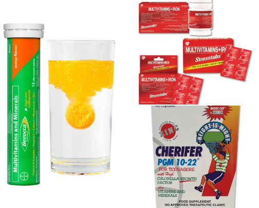MULTIVINTAMINS AND SUPPLEMENTS cover photo collage