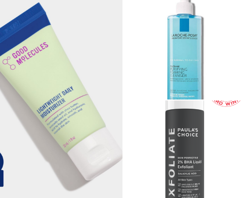 Acne safe skincare cover photo collage