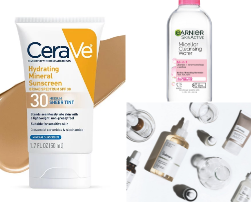 Skin care for oily to normal skin. cover photo collage