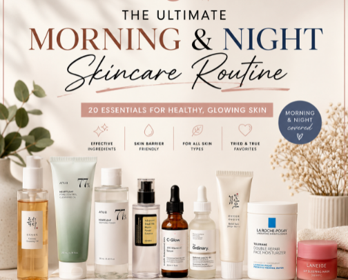 20 Skincare Products That Make a Complete Routine cover photo collage