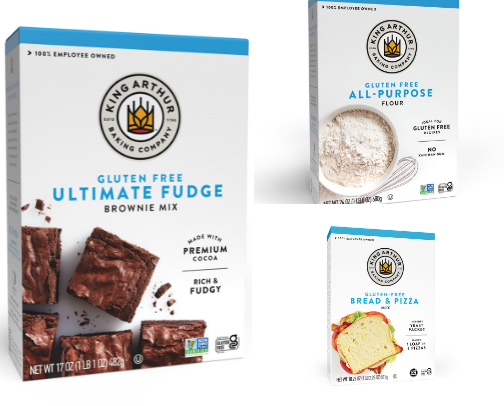 Gluten-free baking products cover photo collage