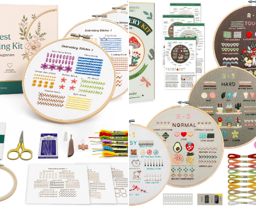 Easy-Start Hand Embroidery Kits for Beginners cover photo collage