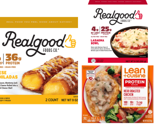 Healthy frozen meals cover photo collage