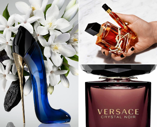 Perfumes for her cover photo collage