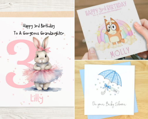 Personalised Greetings Cards for Babies and Children cover photo collage