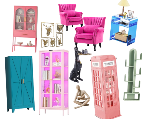 Bold & Eclectic Home Decor Must-Haves: Colorful Furniture & Statement Accents cover photo collage