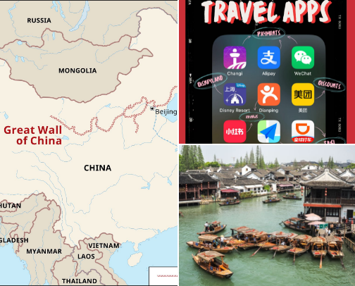 China: Xi’an, Shanghai, Beijing, Chengdu, Chongqing cover photo collage