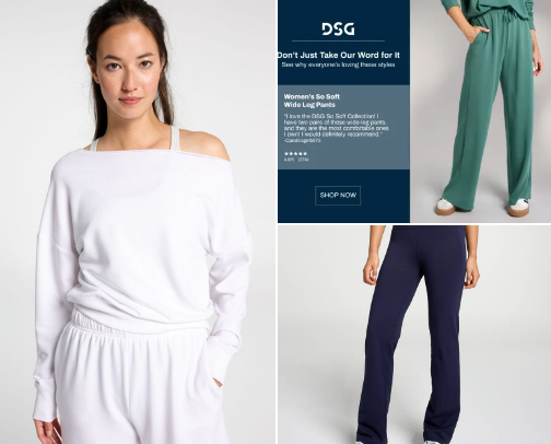 Sweat Sets and more for less DSG Brand cover photo collage