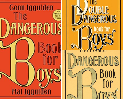 The Dangerous Book for Boys and Adventurous Childhood Companions cover photo collage