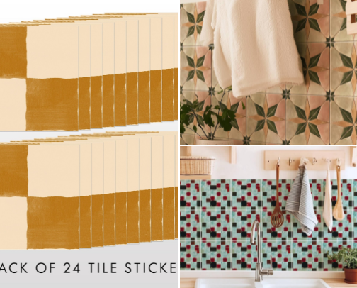 Colorful Peel & Stick Tiles cover photo collage