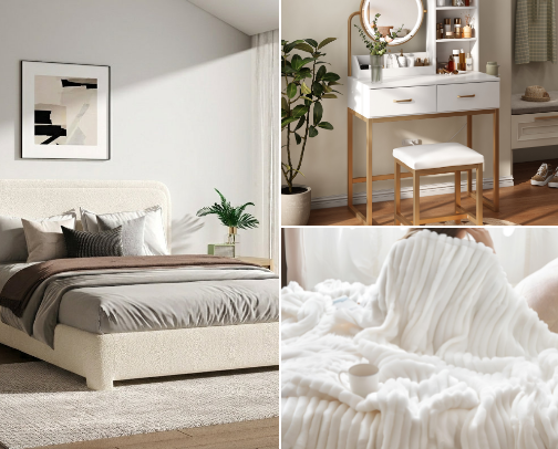 🤍✨☕🧸 Cozy & Affordable Bedroom Decor cover photo collage