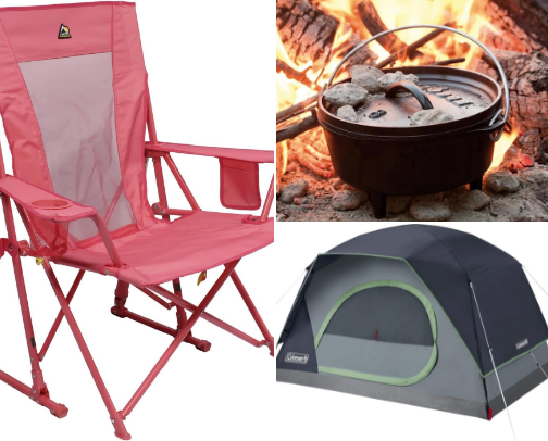 Camping gear I enjoy for a comfortable camping/glamping experience. cover photo collage