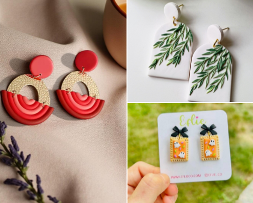 Gift-Worthy Polymer Clay Earrings cover photo collage