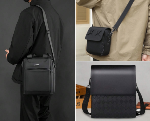Men's bags: Carriers of Character cover photo collage