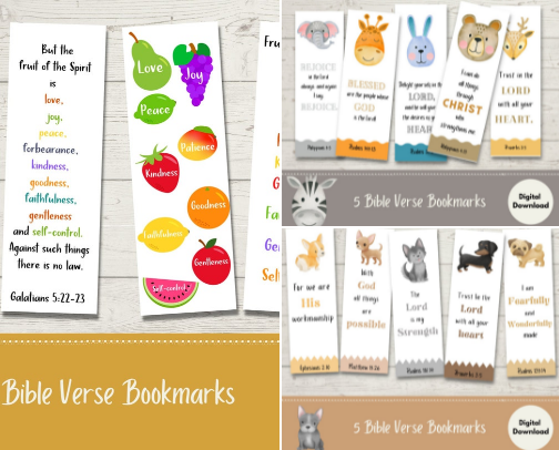 Children's Bible Verse Bookmarks cover photo collage