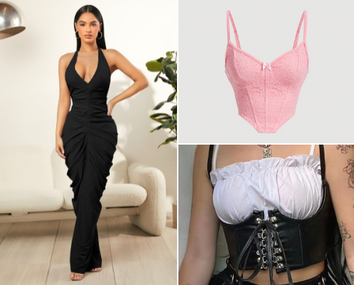 Aesthetic clothing 👚 👗 and 👙 cover photo collage