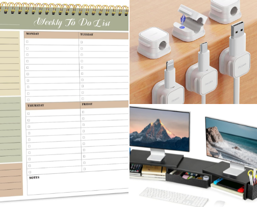 Office Essentials to make the day go by faster cover photo collage