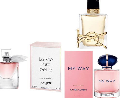 Women's perfumes cover photo collage