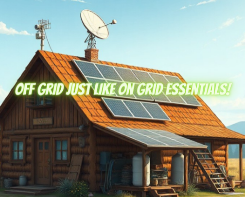 Off Grid Just Like On Grid Essentials! cover photo collage